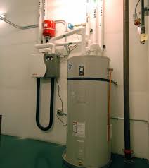 commercial water heater in action